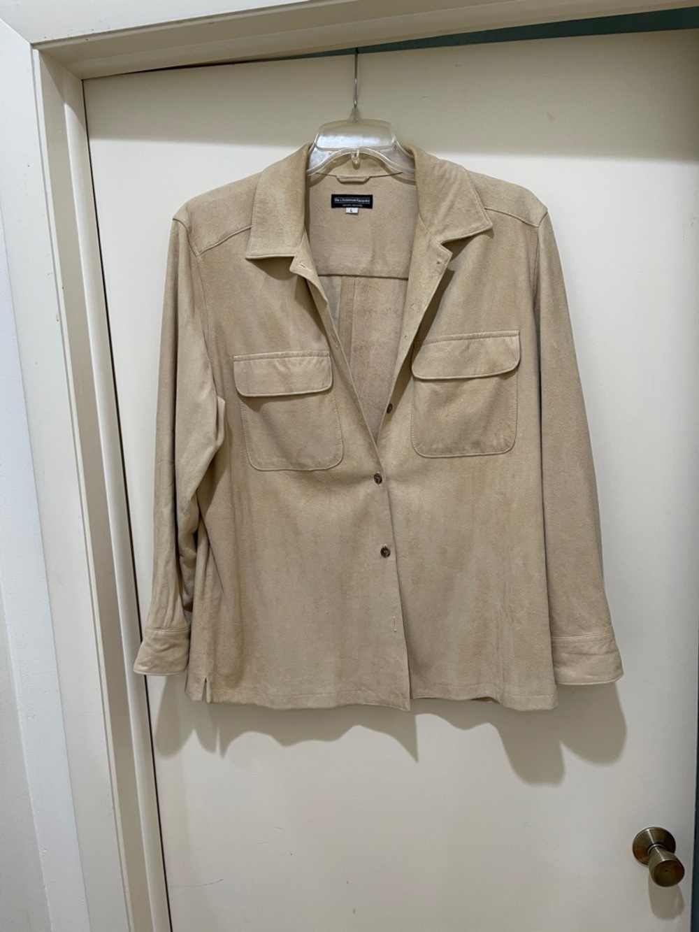 J. Peterman Beige Suede Utility Jacket